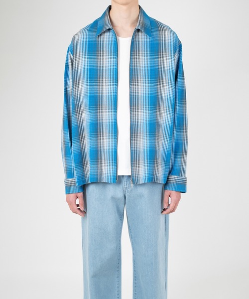 LAD MUSICIAN(ラッドミュージシャン)の「COTTON FLANNEL CHECK FRONT ZIP SHIRT(シャツ/ブラウス・メンズ・ブルー・46/42)」の6枚目の写真