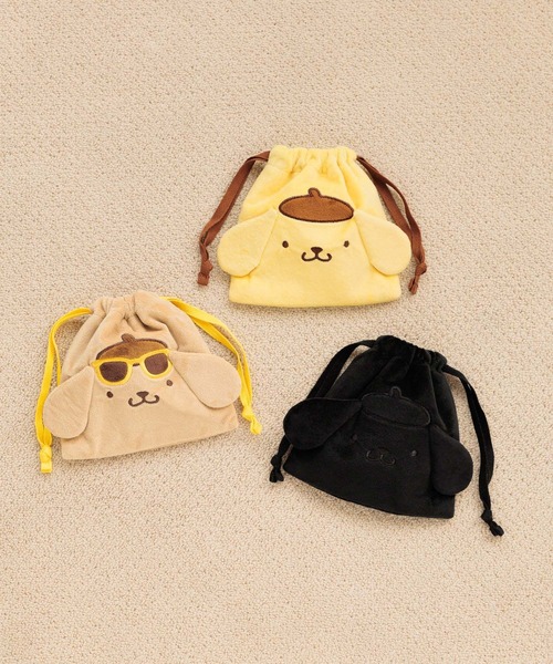 Me%（ミィパーセント）の「【ポムポムプリン】ぬいキンチャクポーチ 631400（ポーチ・レディース・ブラック/ブラウン/イエロー系その他・FREE）」の4枚目の写真