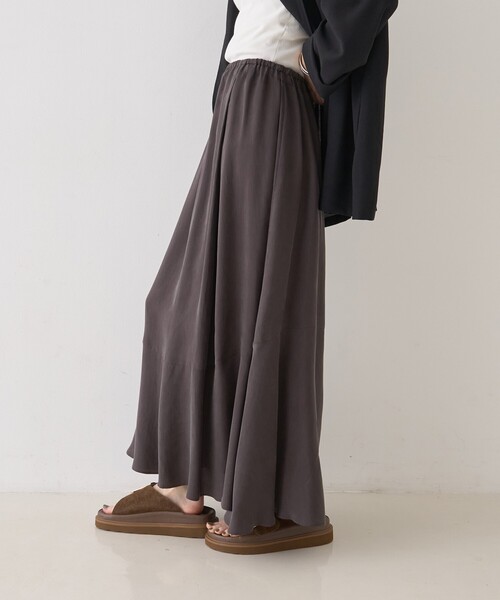 Rouge vif（ルージュヴィフ）の「キュプラフィブリルイージーギャザースカート（スカート・レディース・グレー/グレイッシュベージュ・フリー）」の7枚目の写真