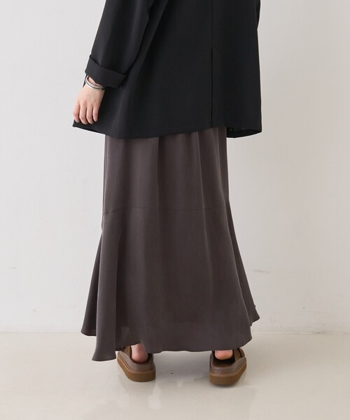 Rouge vif（ルージュヴィフ）の「キュプラフィブリルイージーギャザースカート（スカート・レディース・グレー/グレイッシュベージュ・フリー）」の8枚目の写真