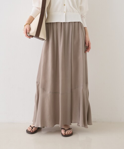 Rouge vif（ルージュヴィフ）の「キュプラフィブリルイージーギャザースカート（スカート・レディース・グレー/グレイッシュベージュ・フリー）」の9枚目の写真