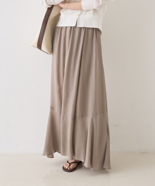 Rouge vif（ルージュヴィフ）の「キュプラフィブリルイージーギャザースカート（スカート・レディース・グレー/グレイッシュベージュ・フリー）」の12枚目の写真