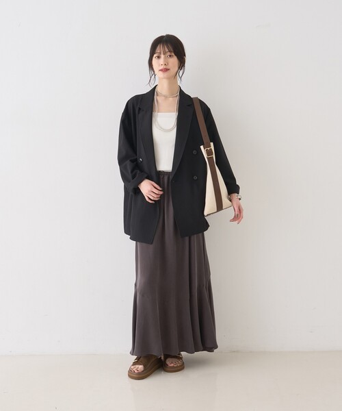 Rouge vif（ルージュヴィフ）の「キュプラフィブリルイージーギャザースカート（スカート・レディース・グレー/グレイッシュベージュ・フリー）」の16枚目の写真