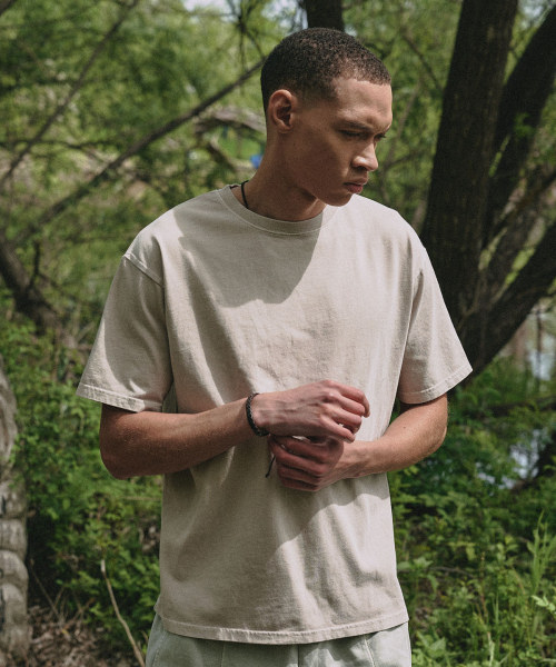 FAKE CAMPER（フェイクキャンパー）の「ベーシックピグメント半袖Tシャツ[ベージュ]（Tシャツ/カットソー・メンズ・ベージュ・LARGE/X-LARGE/XX-LARGE/MEDIUM/SMALL）」の4枚目の写真