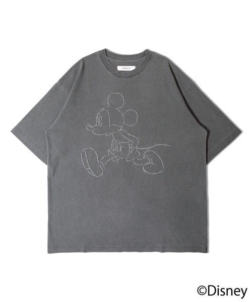MICKEY MOUSE(ミッキーマウス)の「JOHNBULL-MICKEY MOUSE T. Embroidery(Tシャツ/カットソー・メンズ・ホワイト/チャコール・L/M)」の5枚目の写真