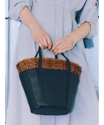 Te chichi | 柳エコレザーコンビカゴバッグ(ハンドバッグ)