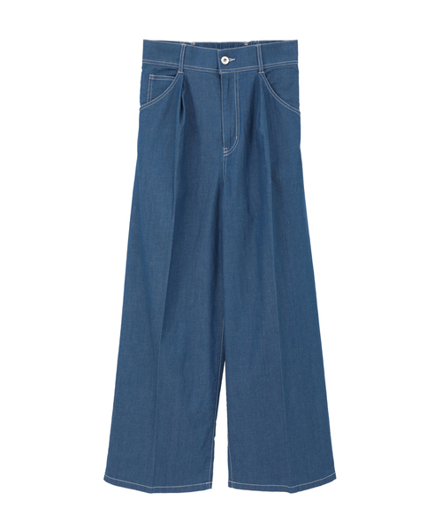 Tiara(ティアラ)の「デニムタックパンツ(デニムパンツ・レディース・インディゴブルー/ライトブルー・3/2)」の16枚目の写真
