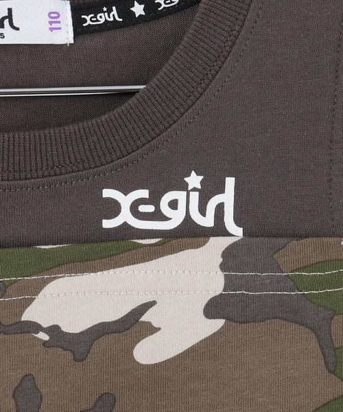 X-girl Stages(エックスガールステージス)の「アソート総柄肩あき半袖Tシャツ(Tシャツ/カットソー・キッズ・ベージュ/グリーン/オフホワイト・120cm/130cm/140cm/90cm/100cm/110cm)」の6枚目の写真