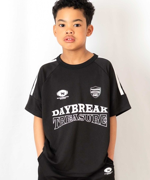 FARM(ファーム)の「メッシュラインTシャツ(Tシャツ/カットソー・キッズ・ネイビー/ブラック・130cm/140cm/150cm/160cm)」の1枚目の写真