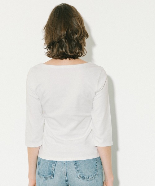 coca(coca)(コカ)の「7分丈ボートネックスムーストップス(Tシャツ/カットソー・レディース・ブラック/ホワイト・XL/S/M/L)」の8枚目の写真