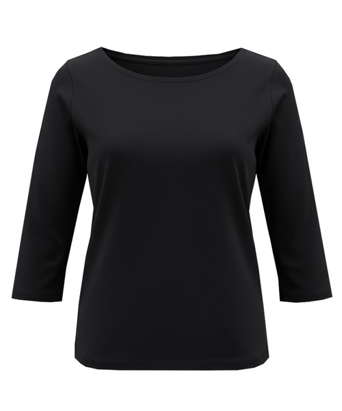 coca(coca)(コカ)の「7分丈ボートネックスムーストップス(Tシャツ/カットソー・レディース・ブラック/ホワイト・XL/S/M/L)」の4枚目の写真