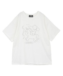 タイムセール！白★無地BIGTシャツ セール】【timecapsule】「四角い思い出」プリント半袖ビッグTシャツ