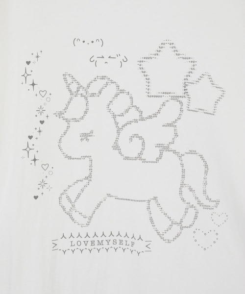 Candy Stripper(キャンディストリッパー)の「LOVE MYSELF UNICORN BIG Tシャツ(Tシャツ/カットソー・レディース・ブラック/オフホワイト/ピンク・FREE)」の8枚目の写真