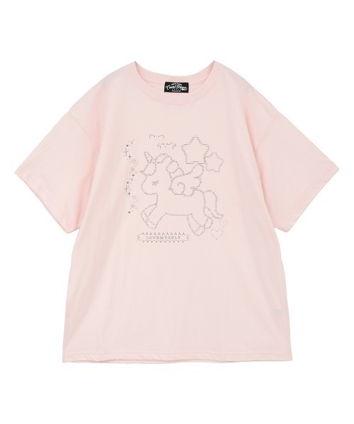 Candy Stripper(キャンディストリッパー)の「LOVE MYSELF UNICORN BIG Tシャツ(Tシャツ/カットソー・レディース・ブラック/オフホワイト/ピンク・FREE)」の17枚目の写真