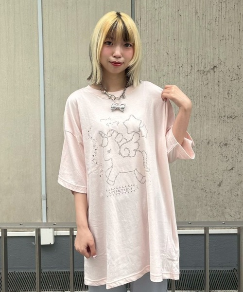 Candy Stripper(キャンディストリッパー)の「LOVE MYSELF UNICORN BIG Tシャツ(Tシャツ/カットソー・レディース・ブラック/オフホワイト/ピンク・FREE)」の10枚目の写真