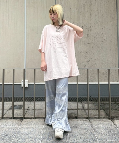 Candy Stripper(キャンディストリッパー)の「LOVE MYSELF UNICORN BIG Tシャツ(Tシャツ/カットソー・レディース・ブラック/オフホワイト/ピンク・FREE)」の14枚目の写真