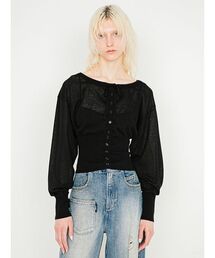 セール】Tulle Decorated Cardigan/チュールデコレート カーディガン