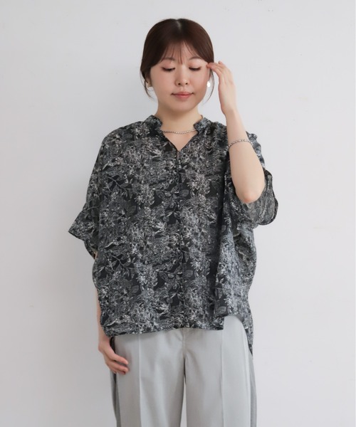 モノトーンフラワーPT スキッパードルマンブラウス | NOMBRE IMPAIR