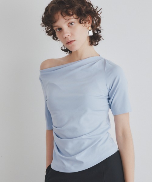 Muel Chic(ミュエルシック)の「Frow 2way CS フロウ2wayカットソー(Tシャツ/カットソー・レディース・ライトブルー/アイボリー/ブラック/レッド/グリーン・FREE)」の5枚目の写真