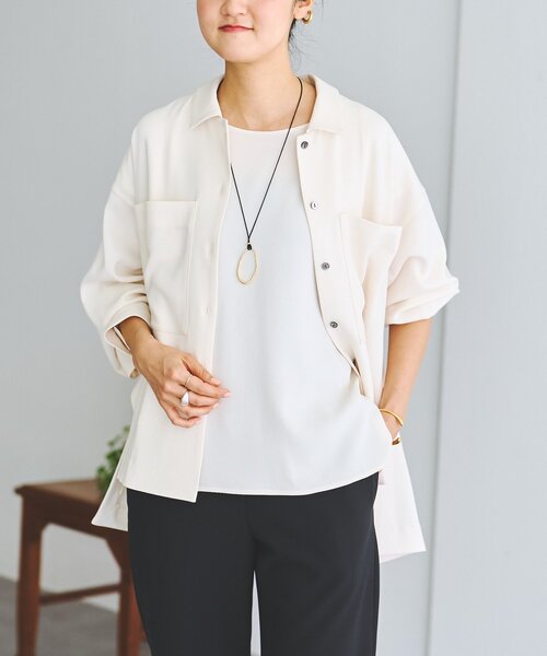 LIVETART(リヴェタート)の「バックサテンフレンチブラウス《LIVETART》(シャツ/ブラウス・レディース・ブラック/アイボリー・FREE)」の4枚目の写真