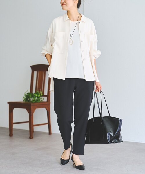 LIVETART(リヴェタート)の「バックサテンフレンチブラウス《LIVETART》(シャツ/ブラウス・レディース・ブラック/アイボリー・FREE)」の5枚目の写真