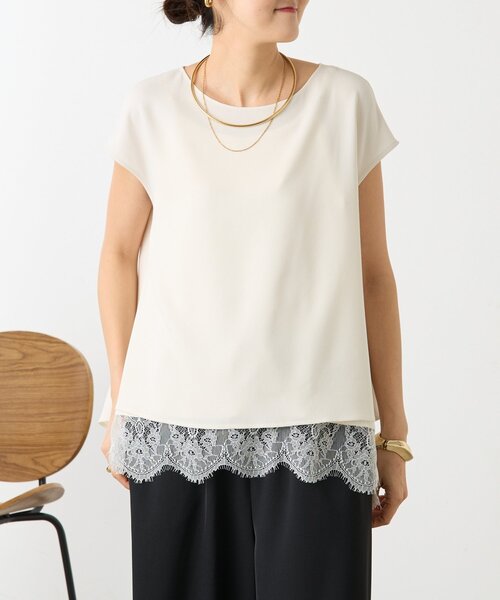 LIVETART(リヴェタート)の「バックサテンフレンチブラウス《LIVETART》(シャツ/ブラウス・レディース・ブラック/アイボリー・FREE)」の8枚目の写真