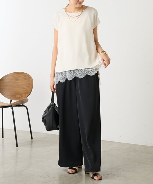 LIVETART(リヴェタート)の「バックサテンフレンチブラウス《LIVETART》(シャツ/ブラウス・レディース・ブラック/アイボリー・FREE)」の9枚目の写真