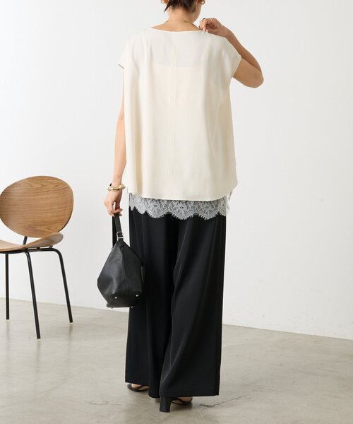 LIVETART(リヴェタート)の「バックサテンフレンチブラウス《LIVETART》(シャツ/ブラウス・レディース・ブラック/アイボリー・FREE)」の10枚目の写真