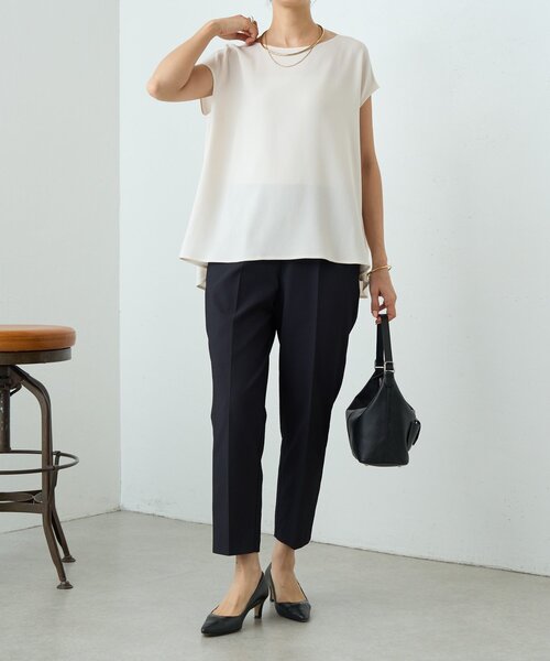 LIVETART(リヴェタート)の「バックサテンフレンチブラウス《LIVETART》(シャツ/ブラウス・レディース・ブラック/アイボリー・FREE)」の11枚目の写真