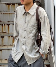 Chikashitsu + | 【Chikashitsu +】soft cropped stripe shirt / 【チカシツプラス】ソフトクロップドストライプ長袖シャツ<着用動画あり>(シャツ/ブラウス)