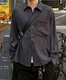 【Chikashitsu +】soft cropped stripe shirt / 【チカシツプラス】ソフトクロップドストライプ長袖シャツ<着用動画あり>
