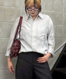 Chikashitsu + | 【Chikashitsu +】soft cropped stripe shirt / 【チカシツプラス】ソフトクロップドストライプ長袖シャツ<着用動画あり>(シャツ/ブラウス)