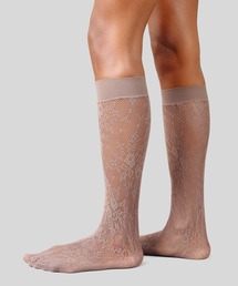 SWEDISH STOCKING（スウェディッシュストッキングス）の「Rosa Lace Knee-Highs Mid Grey（ソックス/靴下）」