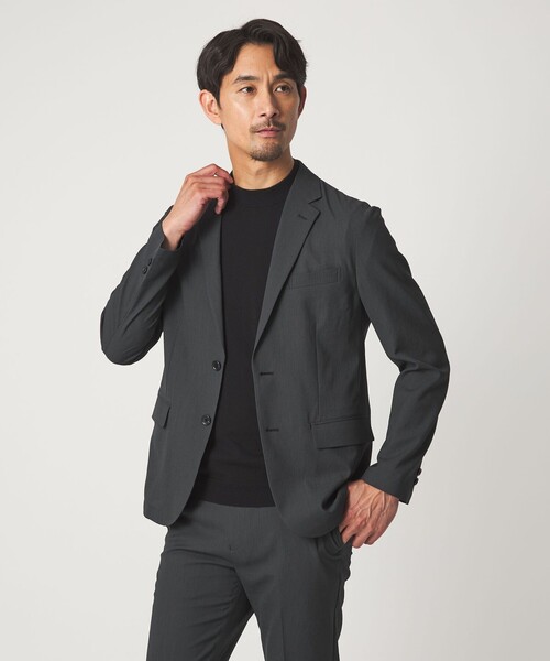 green label relaxing(グリーンレーベルリラクシング)の「【WEB限定】JUST fit エアリーカルゼ ナロー セットアップ-2WAYストレッチ・吸水速乾-(セットアップ・メンズ・ダークグレー/ネイビー/モカ・XL/S/L/XS/XXL/M)」の6枚目の写真