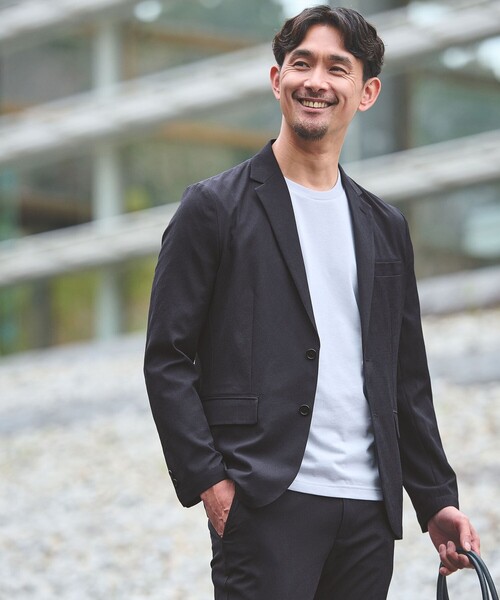 green label relaxing(グリーンレーベルリラクシング)の「【WEB限定】JUST fit エアリーカルゼ ナロー セットアップ-2WAYストレッチ・吸水速乾-(セットアップ・メンズ・ダークグレー/ネイビー/モカ・XL/S/L/XS/XXL/M)」の10枚目の写真