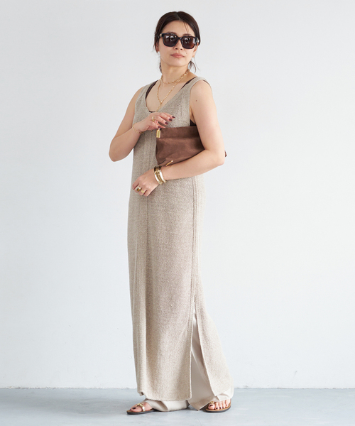 Deuxieme Classe(ドゥーズィエムクラス)の「Lily Linen ワンピース(ワンピース・レディース・ベージュ・38/36)」の4枚目の写真