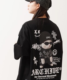 【2ND ARCHIVE】猫転写グラフィック オーバーサイズ半袖Tシャツ / ビッグシルエット / ユニセックス