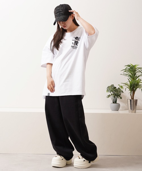1111clothing（ワンフォークロージング）の「【2ND ARCHIVE】猫転写グラフィック オーバーサイズ半袖Tシャツ / ビッグシルエット / ユニセックス（Tシャツ/カットソー・メンズ・ホワイト/ブラック/ピンク/ライトグリーン・FREE）」の10枚目の写真
