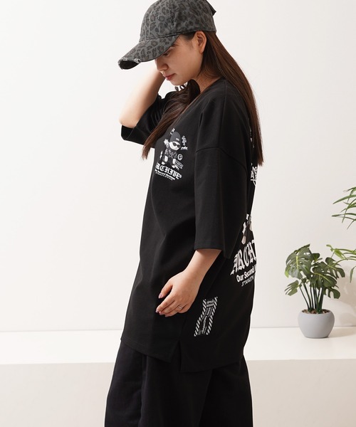 1111clothing（ワンフォークロージング）の「【2ND ARCHIVE】猫転写グラフィック オーバーサイズ半袖Tシャツ / ビッグシルエット / ユニセックス（Tシャツ/カットソー・メンズ・ホワイト/ブラック/ピンク/ライトグリーン・FREE）」の14枚目の写真