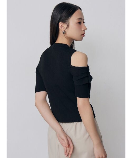 MURUA（ムルーア）の「ショルダーカットZIPハーフニット　夏服（ニット/セーター・レディース・ブラック/アイボリー/ピンク/イエロー・FREE）」の10枚目の写真