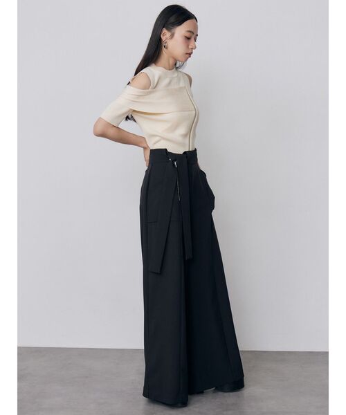 MURUA（ムルーア）の「ショルダーカットZIPハーフニット　夏服（ニット/セーター・レディース・ブラック/アイボリー/ピンク/イエロー・FREE）」の22枚目の写真