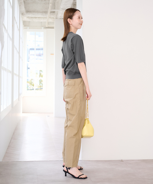 U by SPICK&SPAN（ユーバイスピックアンドスパン）の「UVカット ウォッシャブルサマーニット（ニット/セーター・レディース・チャコールグレー/レッド・FREE）」の4枚目の写真