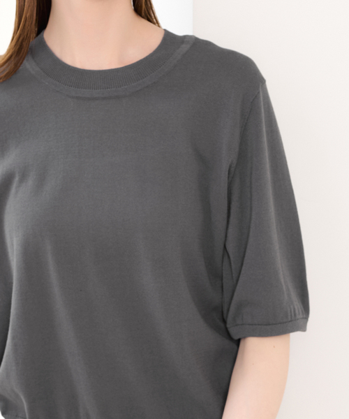U by SPICK&SPAN（ユーバイスピックアンドスパン）の「UVカット ウォッシャブルサマーニット（ニット/セーター・レディース・チャコールグレー/レッド・FREE）」の10枚目の写真