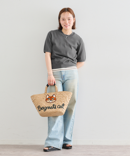 U by SPICK&SPAN（ユーバイスピックアンドスパン）の「UVカット ウォッシャブルサマーニット（ニット/セーター・レディース・チャコールグレー/レッド・FREE）」の11枚目の写真
