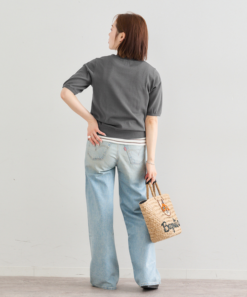 U by SPICK&SPAN（ユーバイスピックアンドスパン）の「UVカット ウォッシャブルサマーニット（ニット/セーター・レディース・チャコールグレー/レッド・FREE）」の13枚目の写真