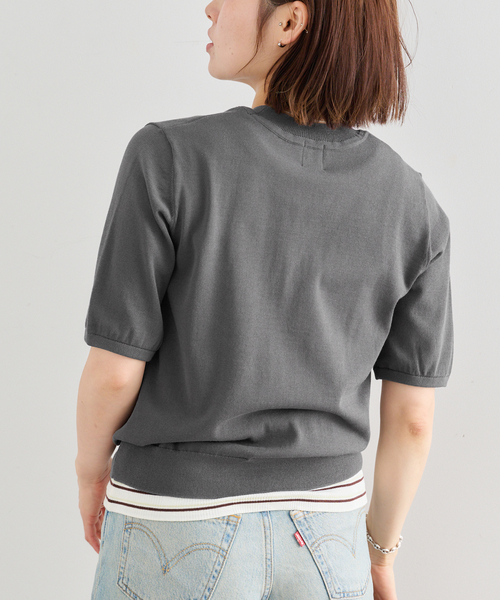 U by SPICK&SPAN（ユーバイスピックアンドスパン）の「UVカット ウォッシャブルサマーニット（ニット/セーター・レディース・チャコールグレー/レッド・FREE）」の16枚目の写真