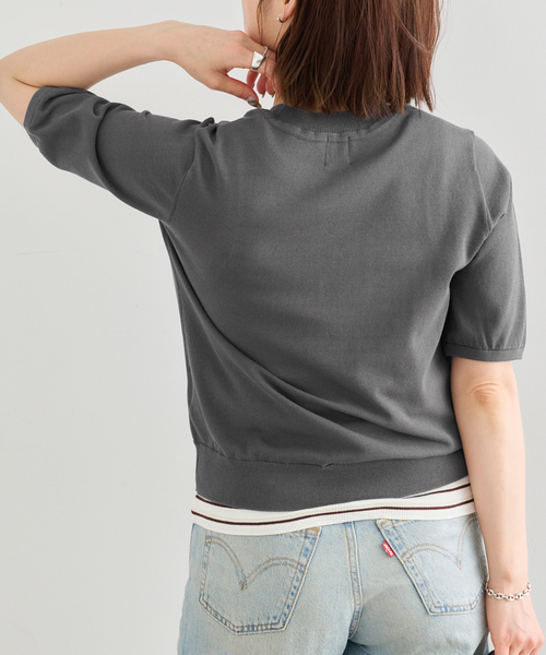 U by SPICK&SPAN（ユーバイスピックアンドスパン）の「UVカット ウォッシャブルサマーニット（ニット/セーター・レディース・チャコールグレー/レッド・FREE）」の17枚目の写真