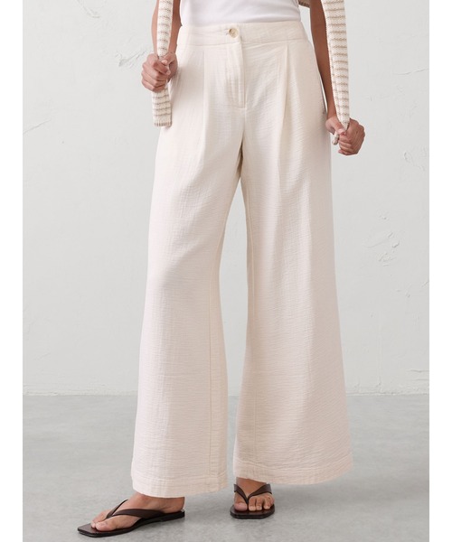 BANANA REPUBLIC FACTORY STORE(バナナリパブリック ファクトリーストア)の「BANANA REPUBLIC FACTORY STORE Anyday ワイドレッグ ハイライズ ガーゼ パンツ(その他パンツ・レディース・アイボリー/ベージュ・L/M/S/XS)」の13枚目の写真