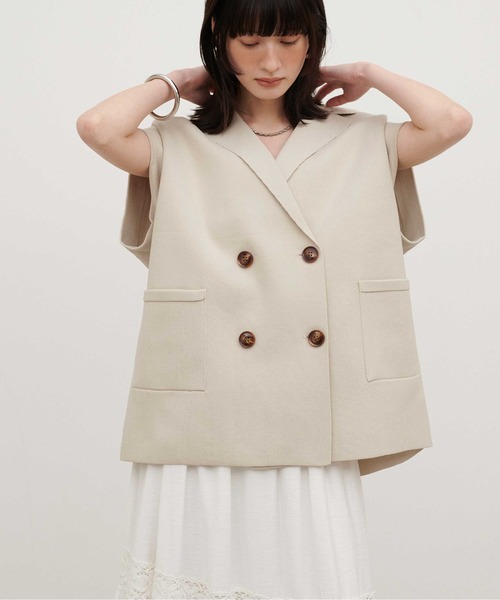 LARUTA（ラルータ）の「【LARUTA】［Web限定］ニットテーラードベスト（ベスト・レディース・ベージュ/ブラック/アイボリー/グレー・FREE）」の6枚目の写真