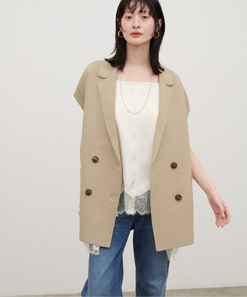 LARUTA（ラルータ）の「【LARUTA】［Web限定］ニットテーラードベスト（ベスト・レディース・ベージュ/ブラック/アイボリー/グレー・FREE）」の19枚目の写真